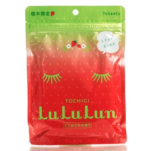 Тканина маска полуниця Lululun Moisturizing Face Mask Strawberry TOCHIGI (7 шт) – Купити в Україні Ulitka Beauty