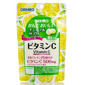 Жувальний вітамін С зі смаком лимона Orihiro Vitamin С (120 шт - 30 дн) – Купити в Україні Ulitka Beauty