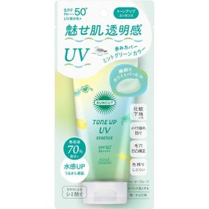 Солнцезащитная эссенция с эффектом коррекции Kose Suncut Tone Up UV Mint Green SPF50+ (80 мл) – Купити в Україні Ulitka Beauty