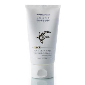 Пенка для умывания с экстрактом риса и каолином THANK YOU FARMER Rice Pure Clay Mask to Foam Cleanser (150 мл) – Купити в Україні Ulitka Beauty