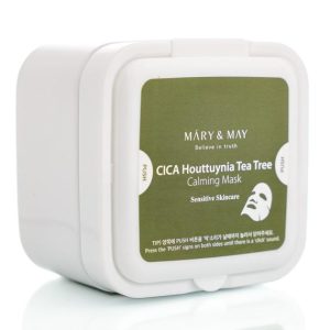 Тканевые маски с экстрактом чайного дерева Mary&May CICA Houttuynia Tea Tree Calming Mask (30 шт) – Купити в Україні Ulitka Beauty
