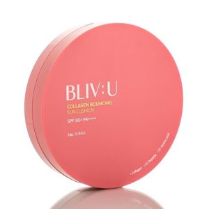 Сонцезахисний кушон з колагеном BLIV:U Collagen Bouncing Sun Cushion SPF 50+ PA++++ (24 гр) – Купити в Україні Ulitka Beauty