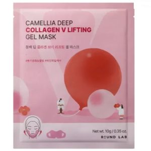 Гідрогелева ліфтинг-маска для контуру обличчя ROUND LAB Camellia Deep Collagen V Lifting Gel Mask (1 шт - 35 мл) – Купити в Україні Ulitka Beauty